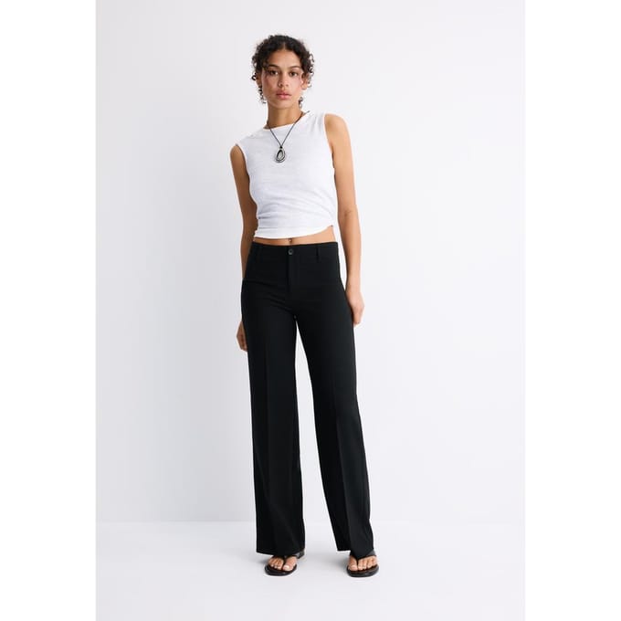 Stradivarius Nette slim recht model broek  Zwart 36