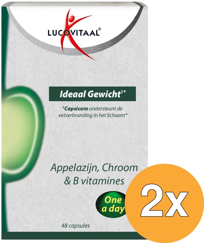 2x Lucovitaal Ideaal Gewicht Appelazijn (48 capules)