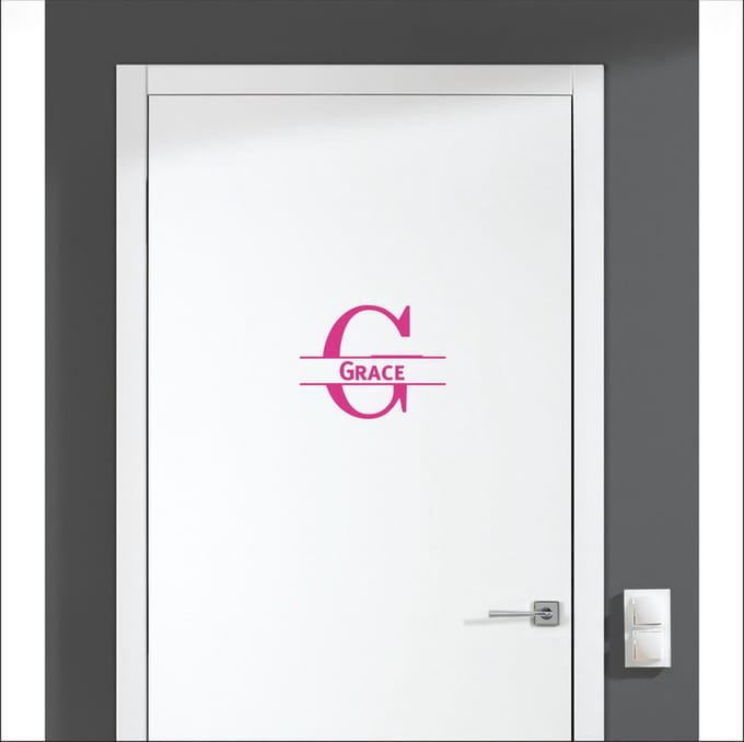 Deursticker Met Naam -  Grace - Roze