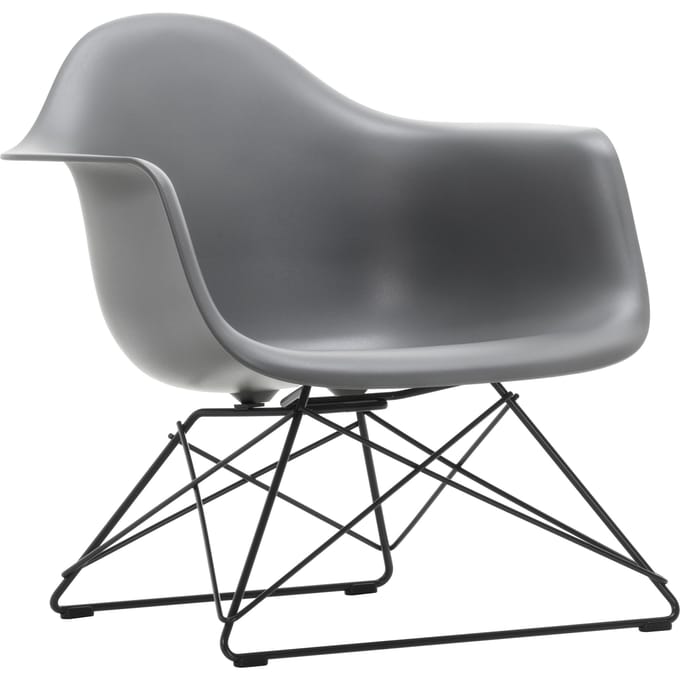 Vitra Eames Plastic Armchair LAR - granietgrijs RE - basic dark gepoedercoat