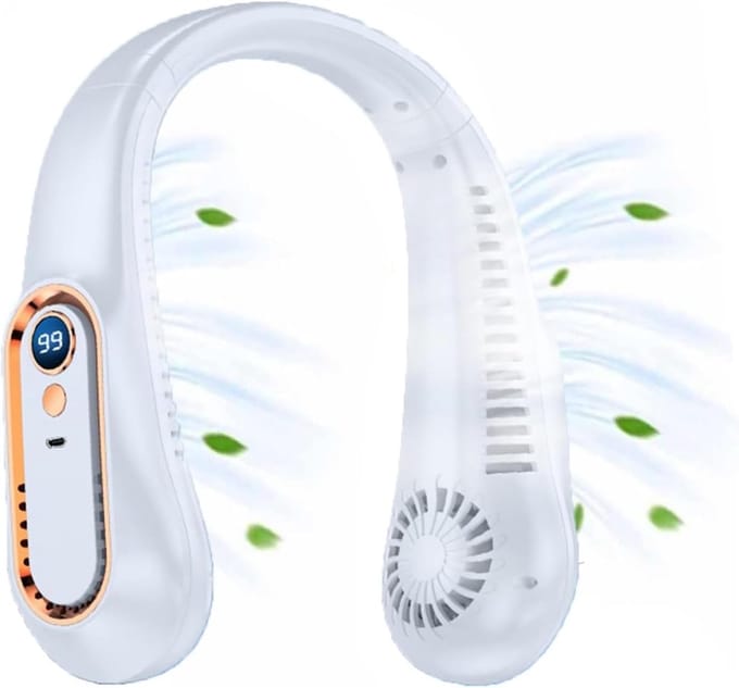 Nek Ventilator Wit - Nek ventilator - 5 standen - Draadloos - Neck fan - Mini ventilator - Gezichtsventilator - Hals ventilator