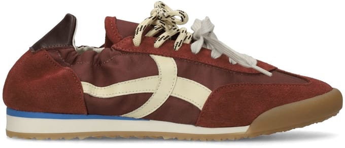 Sacha - Dames - Bordeaux rode suède sneakers met dubbele veters - Maat 42