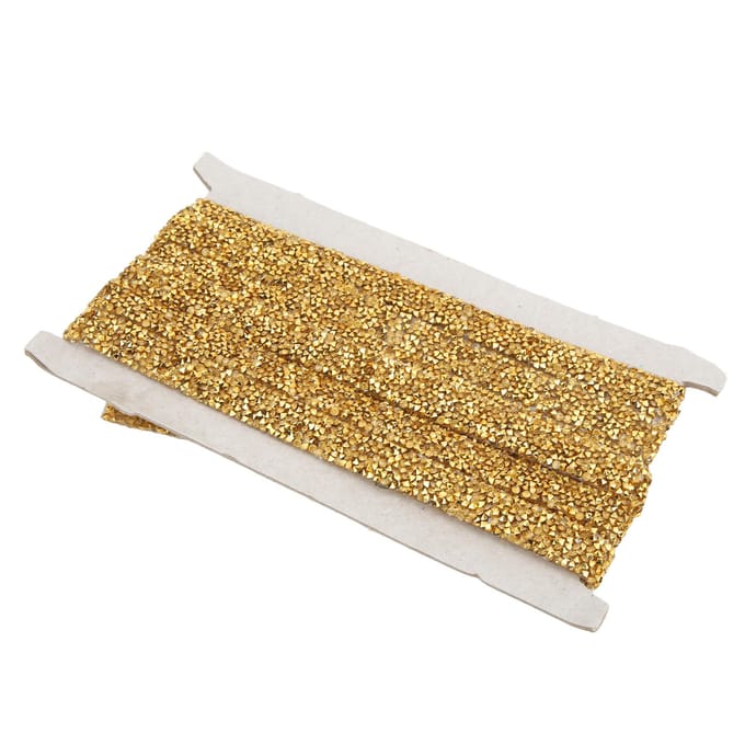Strasslinten Heldere Strasssteentjes 5 Yards 1,5 cm Breedte Goudkleurige Glitter Strasslinten voor DIY beige