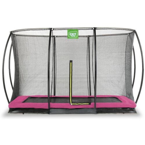 EXIT Silhouette Trampoline 244x366cm - met Veiligheidsnet - Inground - Rechthoekig - Voor Kinderen - Roze