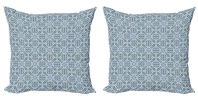 ABAKUHAUS etnische kussensloop-set 2x50x50 cm – dubbelzijdig bedrukt – Multicolor