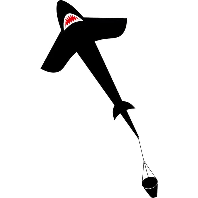Ecoline Vlieger Shark Kite 5' Spanwijdte 1500 mm