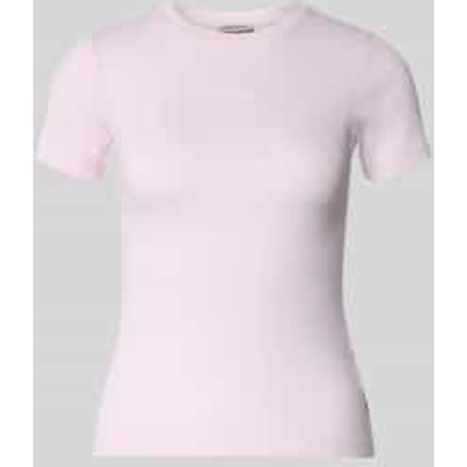 T-shirt met ribbels en geborduurd vrouw Guess