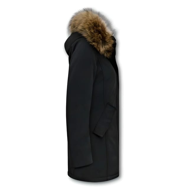 Matogla Winterjas met echte bontkraag slim fit