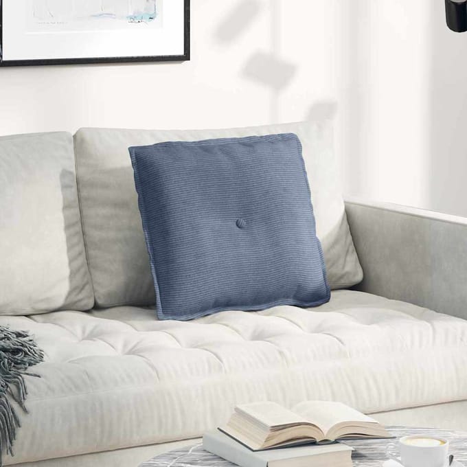 vidaXL - Rugkussen - Blauw - 50 - x - 45 - x - 19 - cm - Corduroy - stof