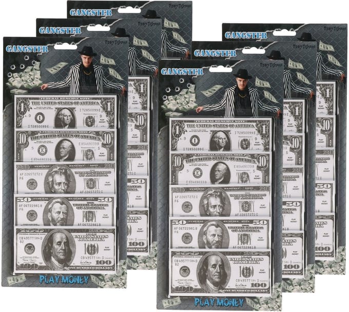 Speelgoed geld - 600x stuks - 1-10-20-50-100 dollar - 6,5 x 14 cm - Nep geld