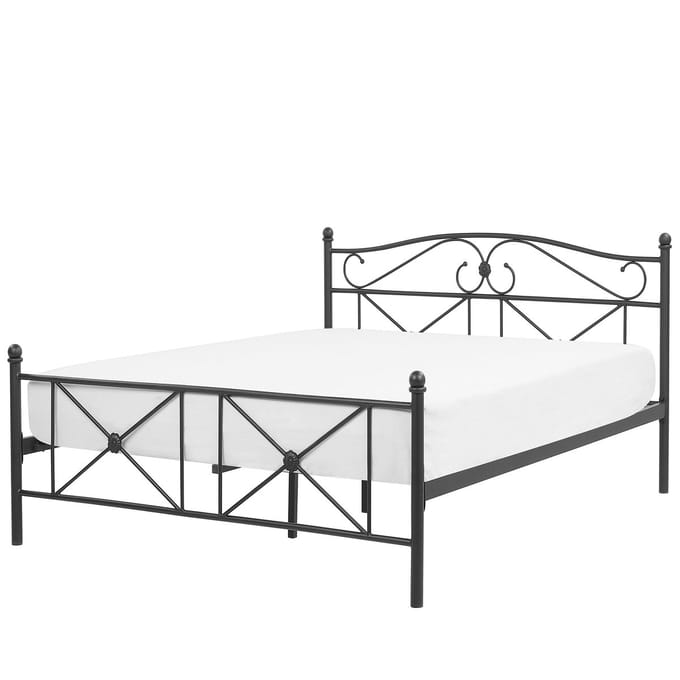 RODEZ - Tweepersoonsbed - Zwart - 140 x 200 cm - Metaal