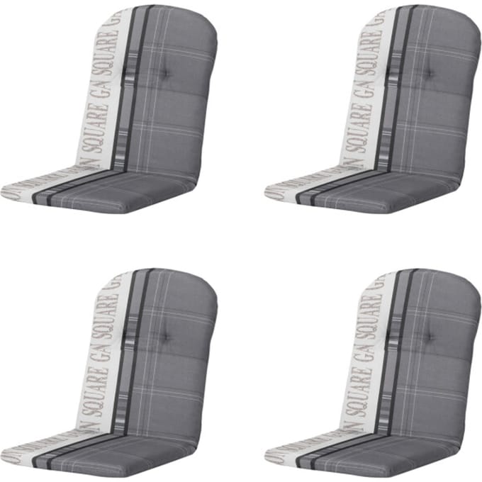 Madison - Kuipstoelkussen Hoge Rug Madison garden grey - Ca. 96x45 cm - Set van 4