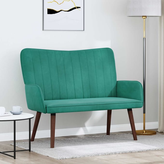 vidaXL - 2-Zits - Sofa - Turquoise - 115 - x - 61 - x - 87 - cm - fluweel