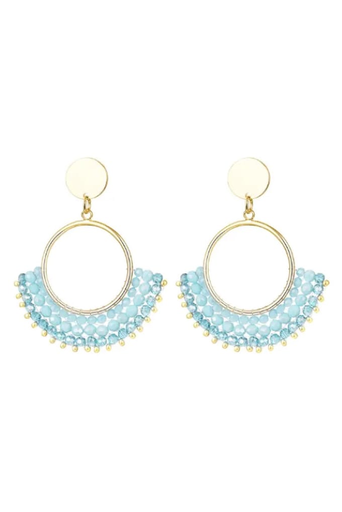 Oorbellen - Oorhangers - Waaier - Blauw