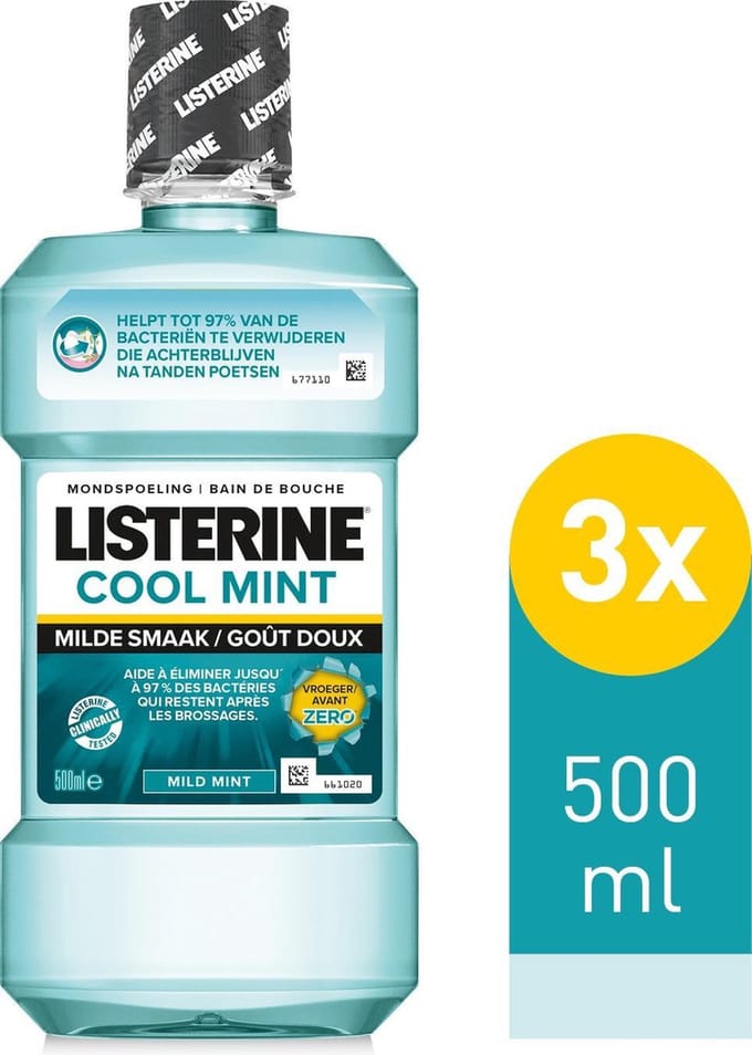 Listerine Cool Mint Mild - Mondspoeling - 3x500ml