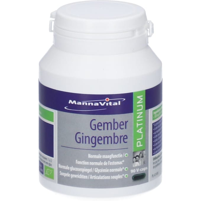 Mannavital Gember platinum bio 90 Vegetarische capsules