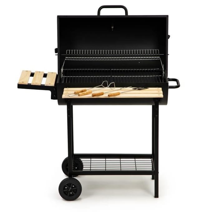 Barbecue - VIKING CHOICE - Houtskool - Deksel - Opwarmrek - 104x68x94 cm