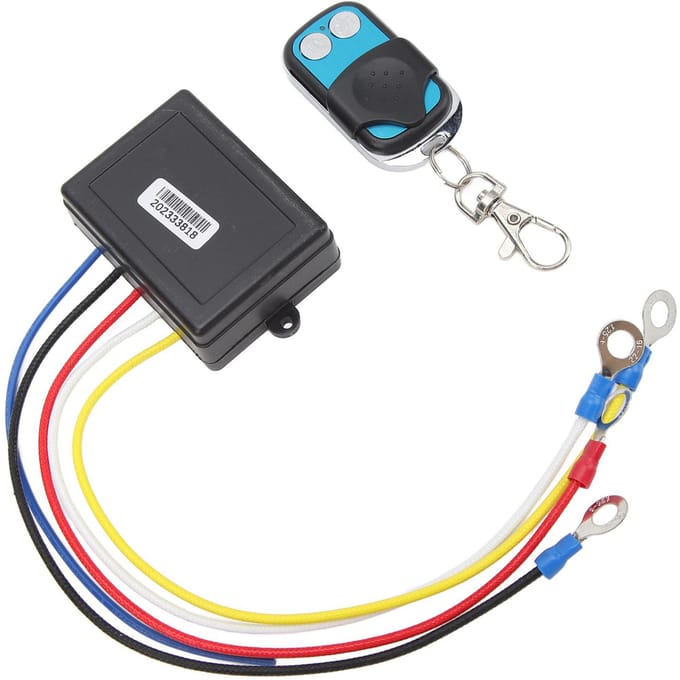 Kit Télécommande Treuil Sans Fil DC 12V 24V Portée 50ft Haute Sensibilité Ajustement Universel pour Voiture VTT