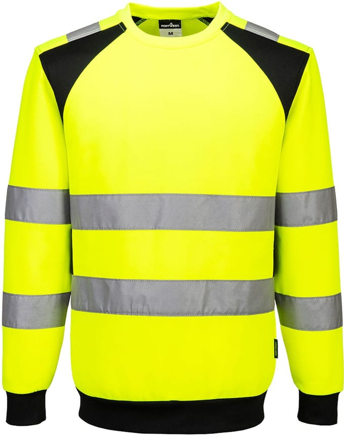 Portwest WX2 Eco Hi-Vis Sweatshirt CD805 - Geel/Zwart - S