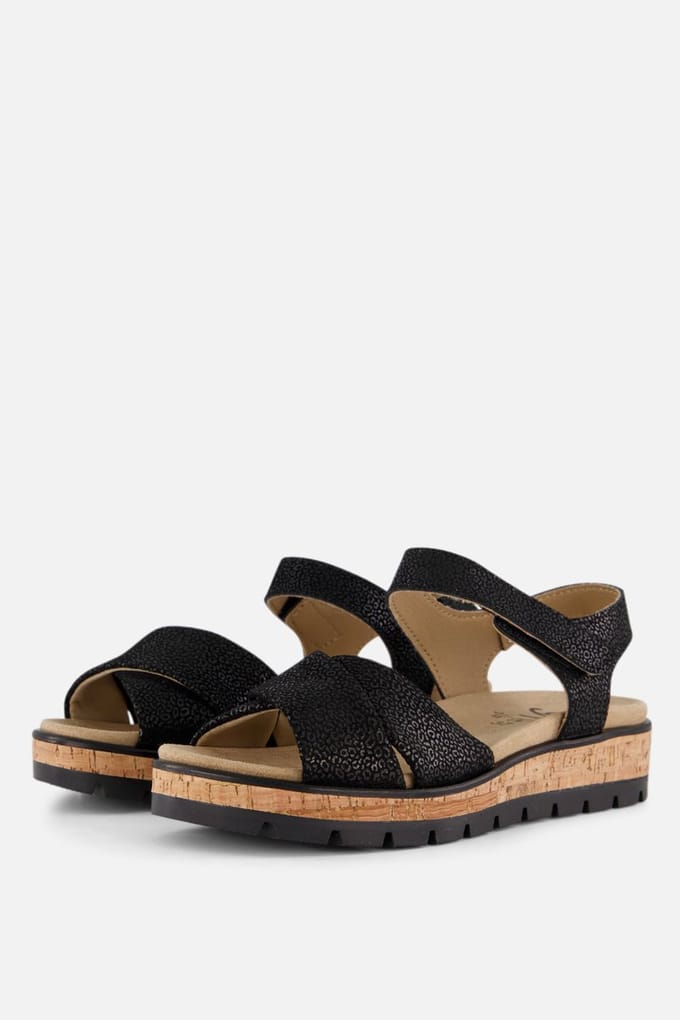 Feyn Mia01 Sandalen zwart Leer - Maat 39