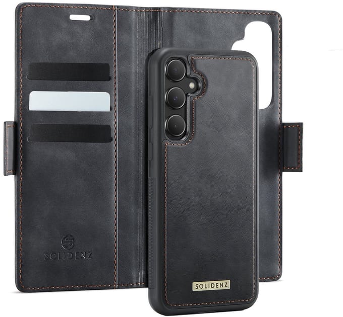 Solidenz Luxe 2-in-1 Wallet Hoesje geschikt voor Samsung Galaxy A36 - Magnetisch Afneembare Case - Zwart