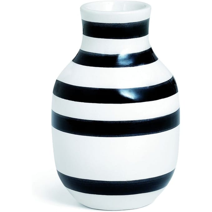 Kähler Design Vaas Omaggio - Hoogte 12,5 cm - Porselein - Zwart/Wit