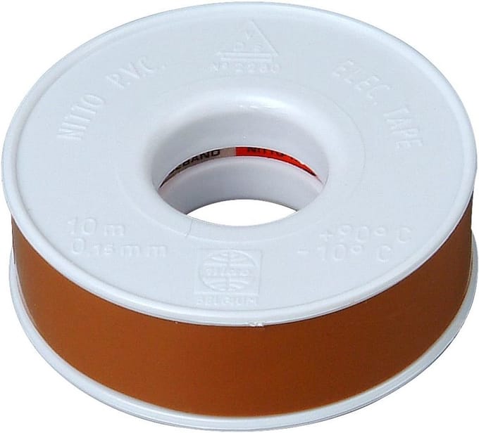 Isolatietape 10 m lang 15 mm breed bruin