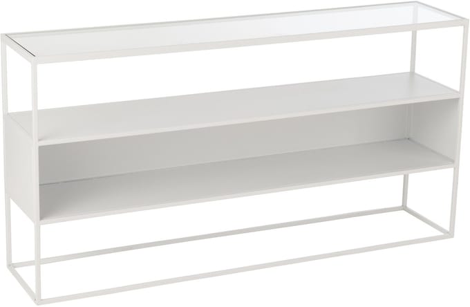 J-Line console Vierkant - metaal/glas - wit