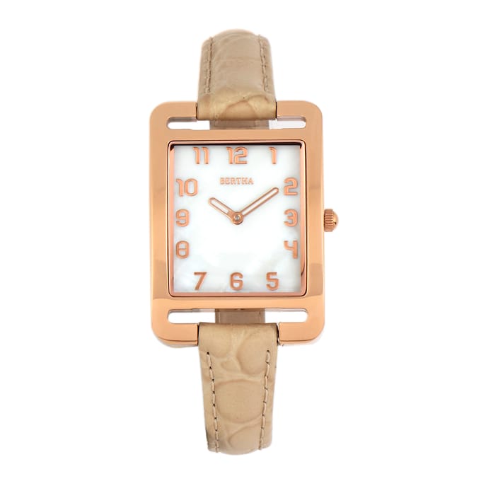 Bertha Marisol Zwitserse MOP Leren Band Horloge