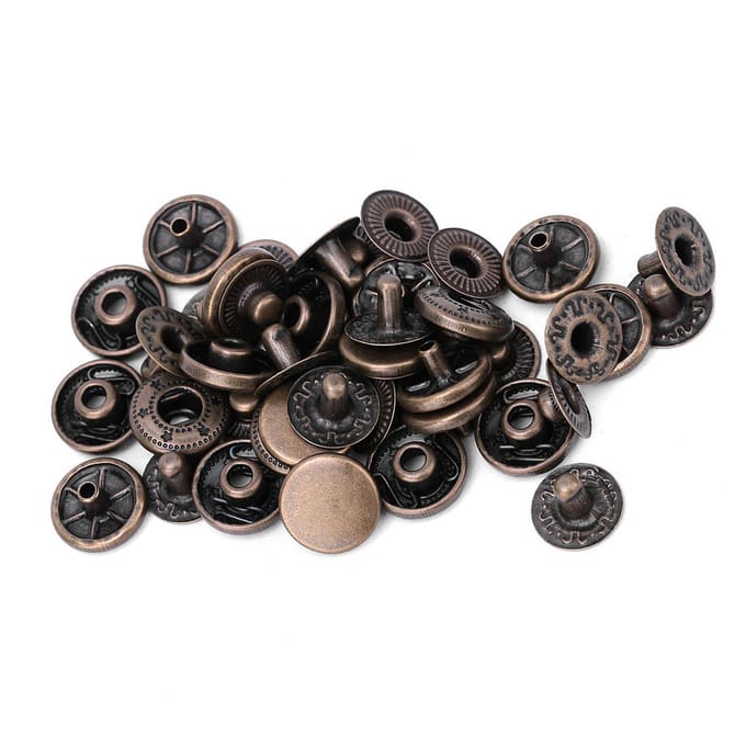 50 sets Puur Messing Drukknopen Ronde Knop Stof Bagage Decoratie Gereedschap(12,5 mm Brons) black