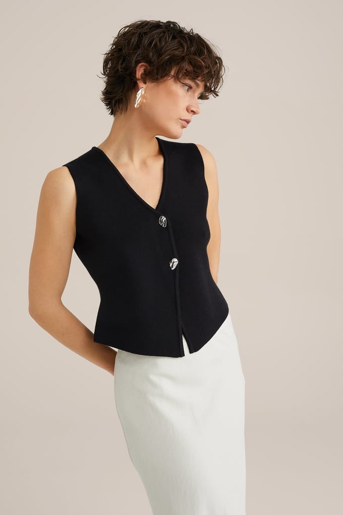 WE Fashion Gilet Black Taglia: 3XL | Camicie Outlet | Donna | Nero