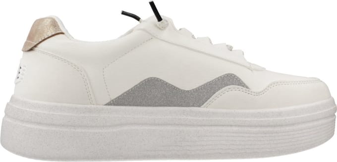 Hey Dude Hudson Lift Metallic - Dames Sneakers - Witte Synthetische Cholewka - Elastische Veters