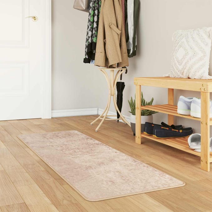 vidaXL - Tapijt - Runner - MARSA - Beige - 50 - x - 150 - cm - Polyester - en - PVC