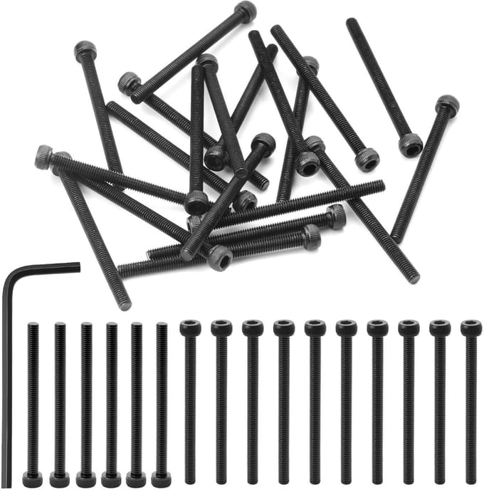 120pcs M3 Screw Set, M3 x 40mm Hex Socket Screws with Hex Socket Screw Set, Cylinder Head Screws, Full Thread, Black - ShopVlot