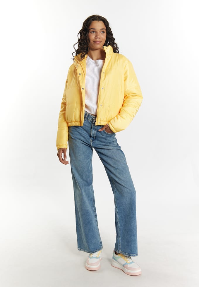 Mymo Licht gewatteerd blousonjack Dames lichtgeel