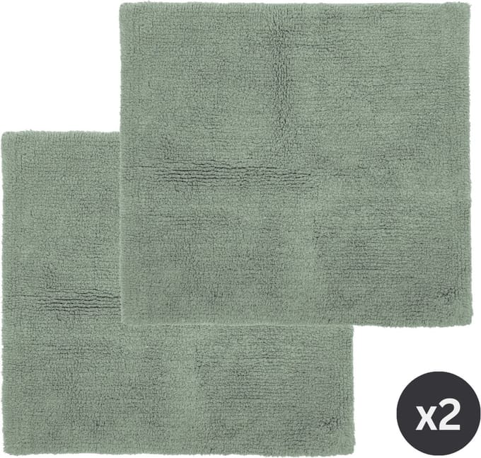 Tiseco Home Studio - Badmat RIVA - SET/2 - 100% katoen - antislip - Vierkant - 60x60 cm - Greenstone