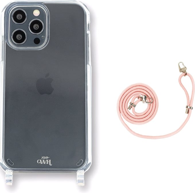 Wildhearts Transparante case + roze koord - iPhone XS Max