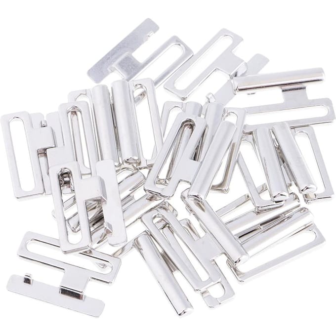 10 sets BIKINI CLIPS Haak- en drukknoop Metalen band BH-sluiting Badmode 9,5 mm 19mm