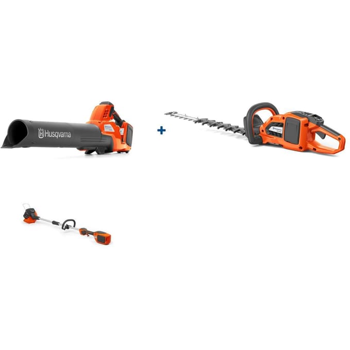 Husqvarnabladblazer + trimmer + heggenschaar