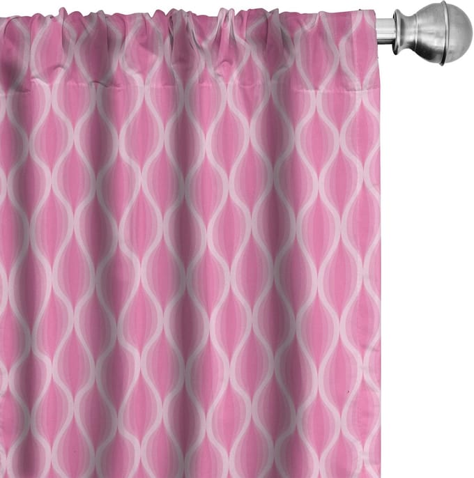 ABAKUHAUS gordijnen – 2-delige set 75x245 cm – roze/wit – microvezel