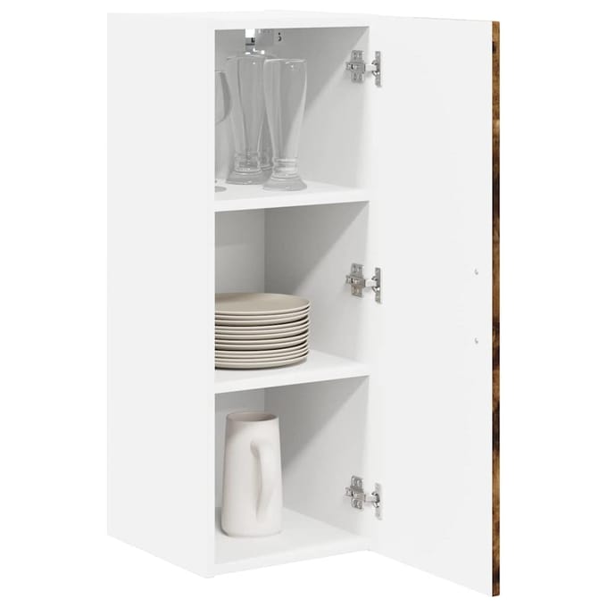vidaXL Wandkast LUCCA 2 pcs Gerookt eiken 30 x 31 x 80 cm Bewerkt hout