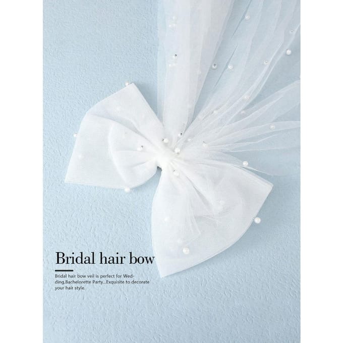 Bruidssluier Witte Vlinder Bruiloft Versiering Parel Sluier Elegante Tule Laag Haarpin Bruid Bruiloft Strik Sluier Haarpin Tule Korte Sluier Haaraccessoires