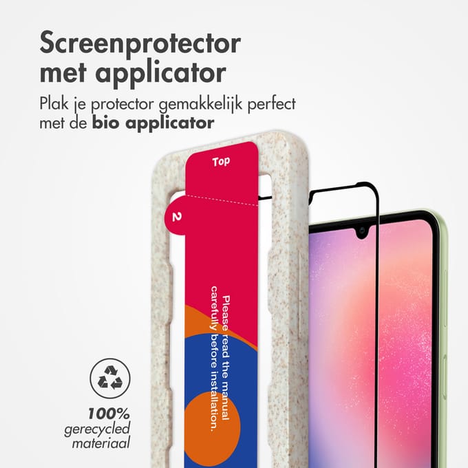 Accezz Screen Protector - Geschikt voor Samsung Galaxy A25 (5G) - Gehard Glas Full Cover Screenprotector met Bio Applicator