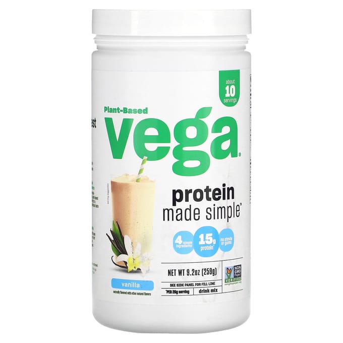 Vega, Protéines Végétales Simplifiées, Saveur Vanille, 9,2 oz (259 g)