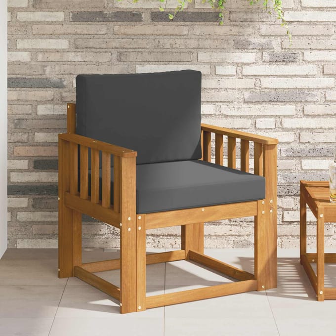 vidaXL - Buitensofa - Massief - Acacia - Hout - en - Polyester - Naturel