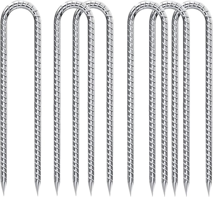 Stalen Grondpennen Set van 6 - Stevige Haringen voor Tent, Tuin en Camping