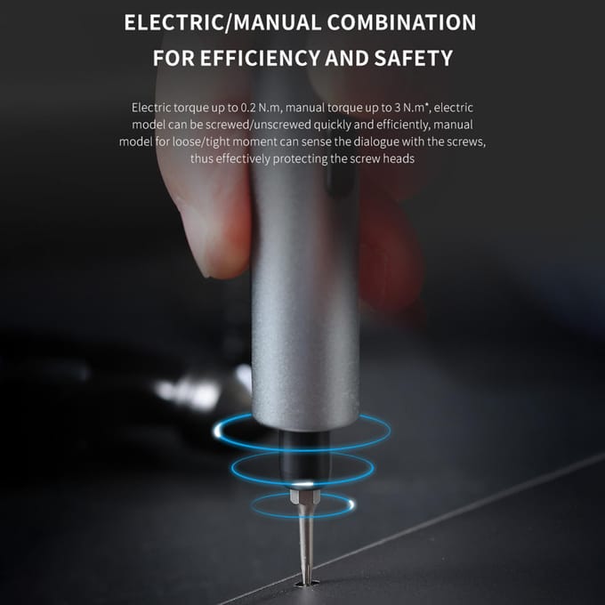 iFu D2Plus Lithium Elektrische Schroevendraaier Kit Mini Draagbare Elektrische/Handmatige Schroevendraaier Bit Reparatie grijs