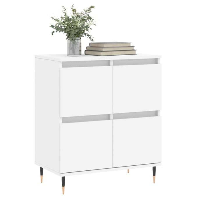 vidaXL - Dressoir - 60x35x70 - cm - bewerkt - hout - wit