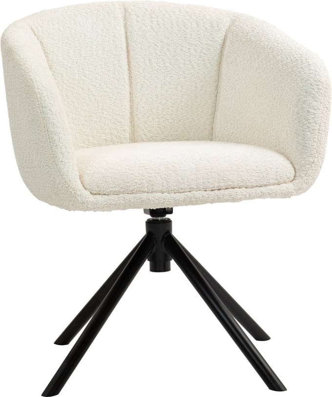 HOMCOM draaifauteuil, 360° draaibaar - Relaxstoel, loungestoel - Crèmewit
