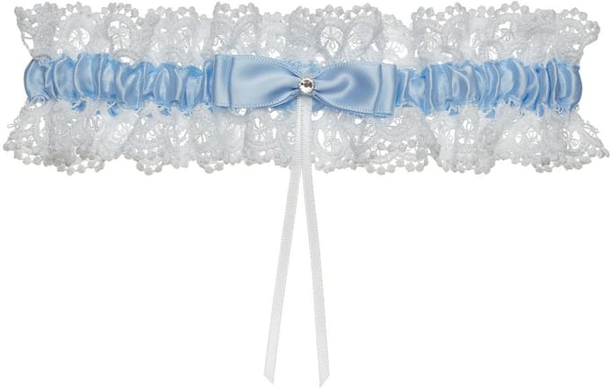 Dailygoods - Bruiloftskousenband met Strik in Blauw voor de Bruid